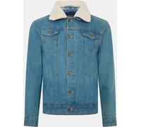 Brave Soul Mens Denim Jacket With Detchable Borg Collar Lt Blu Dnm/Crm Petit Male