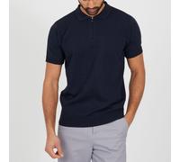 Brave Soul Navy Knitted Polo With Zip Neck Bleu marine foncé Medium Male
