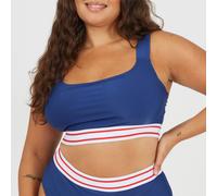 Brave Soul Bs Plus Size Wide Strap Bikini Top With Contrast Stripe Elastic Marine/Blanc/Rouge 20 (3XL) Female