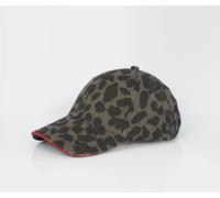 Brave Soul Print Mens Cap With Contrast Stripe Gry/Blk Leopard Hommes Male