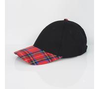 Brave Soul Print Mens Cap With Contrast Stripe Vichy Noir/Rouge Hommes Male