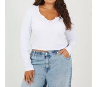 Brave Soul Ps Ls Top Blanc 24 (5XL) Female