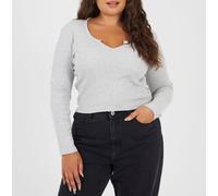 Brave Soul Ps Ls Top Marl gris 22 (4XL) Female