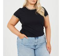 Brave Soul Ps Ss Tee Noir/Léopard 24 (5XL) Female