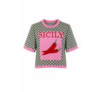 BRAVE SOUL Pull-over vert clair / rose clair / rouge feu / blanc, Taille L