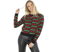 Brave Soul - Pull pour Femme et Homme Noël Motif répétitif 1634 (S) (Noir)