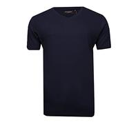 BRAVE SOUL Saint T-shirt basique à col en V 100 % coton doux pour homme, Ubs-mts-saint-navy, M