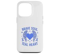 Brave Soul - Sensibilisation au cœur Sarcelle Coque pour iPhone 13 Pro