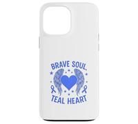 Brave Soul - Sensibilisation au cœur Sarcelle Coque pour iPhone 13 Pro Max