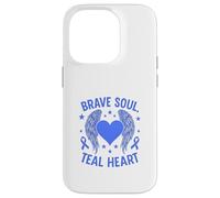 Brave Soul - Sensibilisation au cœur Sarcelle Coque pour iPhone 14 Pro