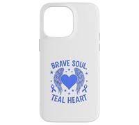 Brave Soul - Sensibilisation au cœur Sarcelle Coque pour iPhone 14 Pro Max