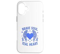 Brave Soul - Sensibilisation au cœur Sarcelle Coque pour iPhone 16 Plus