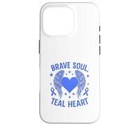 Brave Soul - Sensibilisation au cœur Sarcelle Coque pour iPhone 16 Pro