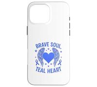 Brave Soul - Sensibilisation au cœur Sarcelle Coque pour iPhone 16 Pro Max