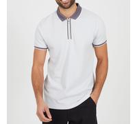 Brave Soul Short Sleeve Mens Polo With Contrast Zip Collar Gris/Charbon de bois Small Male