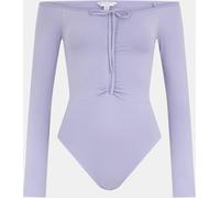 Brave Soul Sleeve Bodysuit With Ruched Detail Lilas 14 (L) Female