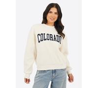 BRAVE SOUL Sweat-shirt 'Colorado' noir / blanc, Taille XS