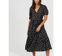 Brave Soul V-Neck Dress Noir/Blanc 14 (L) Female