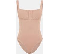 Brave Soul Style Bodysuit With Gathered Bust Taupe 10 (S) Female