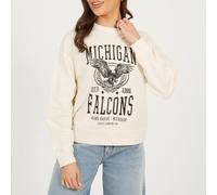 Brave Soul Womens Crew Neck Graphic Sweatshirt Beige délavé acide 12 (M) Female