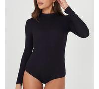 Brave Soul Womens High Neck Bodysuit With Long Sleeves Noir 12 (M) Female