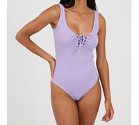 Brave Soul Womens High Neck Bodysuit With Long Sleeves Violet 12 (M) Female