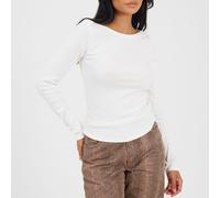 Brave Soul Womens Long Sleeve Boat Neck Top With Wide Binding Detail Crème 8 (XS) Female