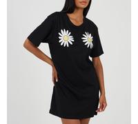 Brave Soul Womens Nightdress With Daisy Chest Print Noir/Blanc 10 (S) Female