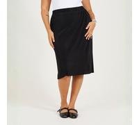Brave Soul Bs Womens Plus Size Plisse Midi Skirt Noir 16 (XL) Female