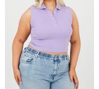 Brave Soul Womens Plus Size Vest With Collar And Buttons Violet 22 (4XL) Female