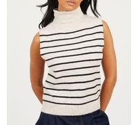 Brave Soul Womens Roll Neck Knitted Tank With Stripe Oatmeal/Noir 14 (L) Female