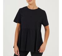 Brave Soul Women's Smock T-Shirt Noir 12 (M) Female