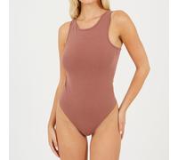 Brave Soul Womens Soft Jersey Racer Back Bodysuit Taupe profond 10 (S) Female