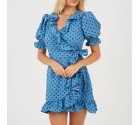 Brave Soul Wrap Dress Bleu/Noir 14 (L) Female