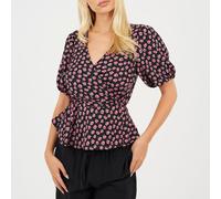 Brave Soul Wrap Top Noir/Rose 14 (L) Female
