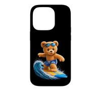 Brave Teddy Bear Riding The Waves Planche de Surf Shapes Mania Coque pour iPhone 14 Pro