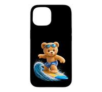 Brave Teddy Bear Riding The Waves Planche de Surf Shapes Mania Coque pour iPhone 15