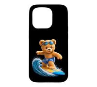Brave Teddy Bear Riding The Waves Planche de Surf Shapes Mania Coque pour iPhone 15 Pro