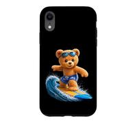 Brave Teddy Bear Riding The Waves Planche de Surf Shapes Mania Coque pour iPhone XR