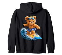 Brave Teddy Bear Riding The Waves Planche de Surf Shapes Mania Sweat à Capuche