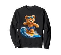 Brave Teddy Bear Riding The Waves Planche de Surf Shapes Mania Sweatshirt