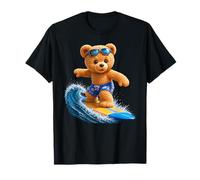 Brave Teddy Bear Riding The Waves Planche de Surf Shapes Mania T-Shirt
