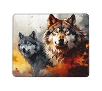 Brave Wolf in Flames Tapis de souris multi-tailles pour bureau, étude et jeu - Tapis de souris avec forte adhérence et surface épaisse et confortable