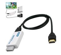 BRAVECOW Adaptateur convertisseur Wii vers HDMI HD avec câble de conversion haute vitesse de 1,5 m Connecteur HDMI 3,5 mm Audio Wii AV Multi-sortie