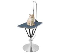 BraveeFly Table de toilettage hydraulique pour chien - Table de toilettage hydraulique - Réglable en hauteur - Table de toilettage carrée - Pour brushing, tailler, ciseaux, dressage (bleu)