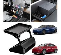 Braveking1 2 en 1 Organisateur D'écran de Console Centrale pour Tesla Model 3 Model Y, Boîte de Rangement Magnétique sous Écran, Porte-Mouchoirs pour Tableau de Bord Derrière Le Plateau de L'écran