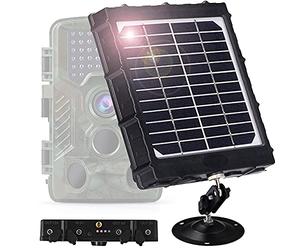 Braveking1 Caméras de Chasse 3W Solaire Panel Chargeur DC 6V/9V/12V 8000mAh IP66 Étanche Extérieur Banque D'énergie Solaire Kit d'installation Inclus pour Cameras de Chasse et Piege Photographique