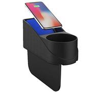 Braveking1 Chargeur sans Fil Voiture avec Porte Gobelet Support de Téléphone Auto à Induction Rapide pour iPhone 11/11 Pro/XS Max/XS/XR/X/SE/8P/8, Galaxy S20/S20 +/S10/S10 +/S9/S8/Note 10, Huawei