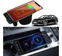 Braveking1 Chargeur sans Fil Voiture pour Audi A6 S6 RS6 2019-2022 Audi A7 S7 RS7 2020 2022 Console Centrale Panneau Accessoires, 15W Qi Rapide Charge Support de Téléphone USB pour iPhone Samsung