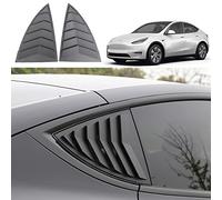 Braveking1 pour Tesla Model Y Persiennes de Fenêtre Latérales Arrière 2PCS ABS Persiennes D'aération Couvre Soleil Ombre Vent Cool Style pour Tesla Modèle Y 2019-2023 Accessoires(Matt Carbon Fiber)
